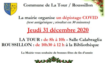 DEPISTAGE COVID 31/12/2020